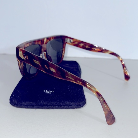 AUTHENTIC Celine Tortoise Shell Sunglasses MADE IN ITALY FLAT TOP - Picture 8 of 8